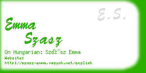 emma szasz business card